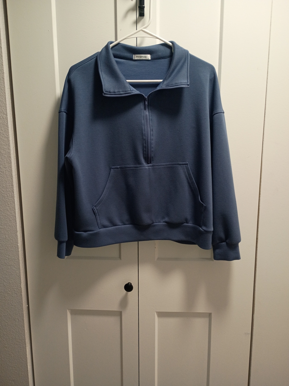 POPSUGAR Men's Zip-Up Pullover in Slate Blue